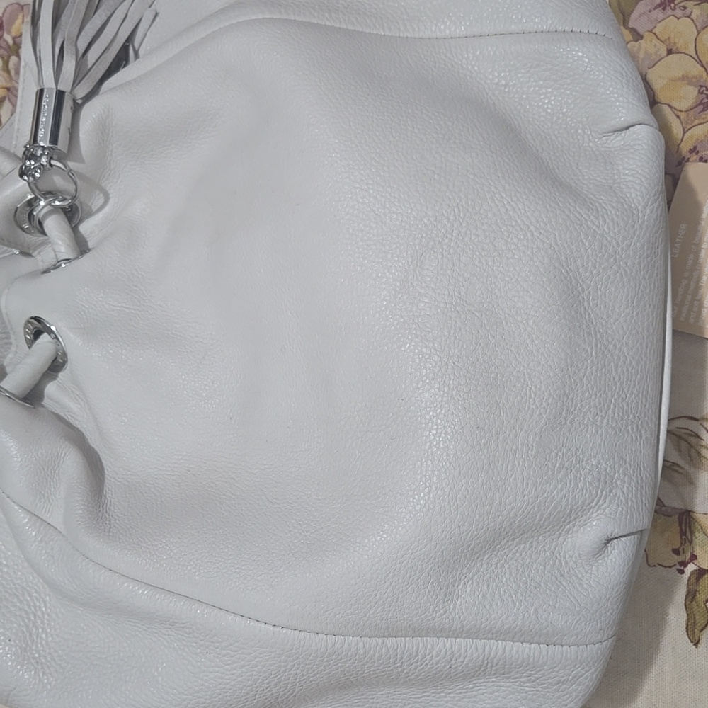 Michael Kors Cream Vanilla Leather Tote Ring Bag Purse Handbag - Picture 5 of 12